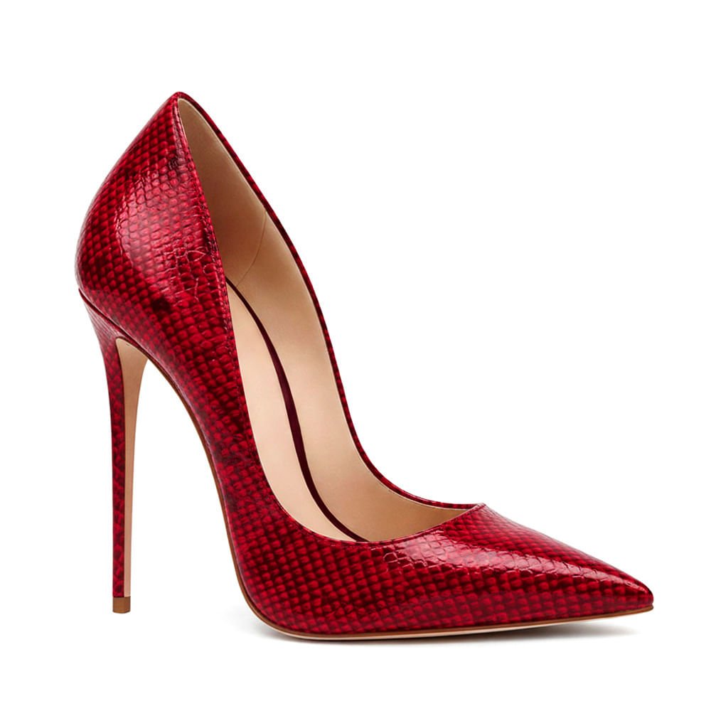 Scarpin Royalz Cobra Mirage Salto Alto Fino Celine Vermelho Vermelho 2