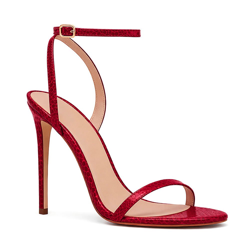 Sandália Royalz Cobra Mirage Liz Salto Alto Fino Vermelha Vermelho 2