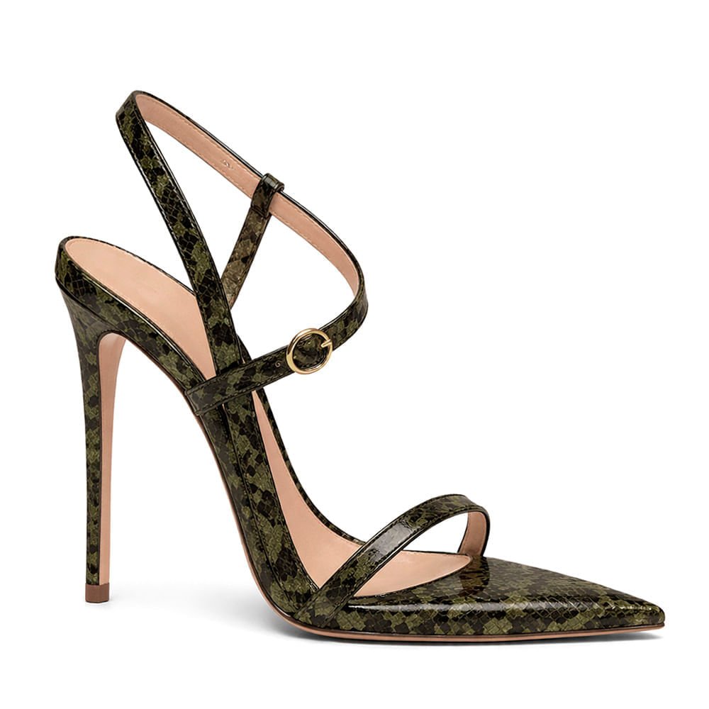 Sandália Royalz Snake Thalia Salto Alto Fino Tira Verde Militar Verde 2