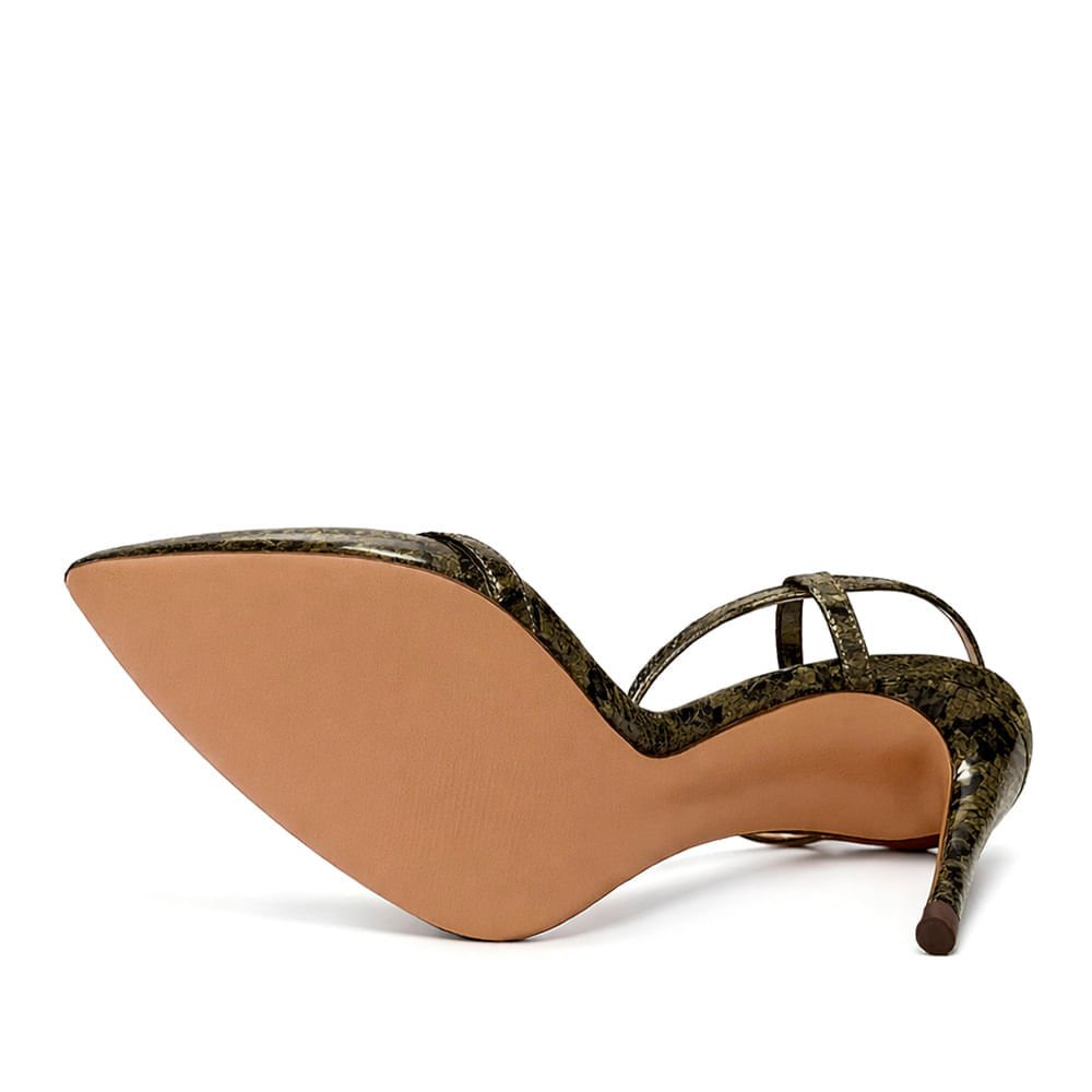 Sandália Royalz Snake Thalia Salto Alto Fino Tira Verde Militar Verde 3