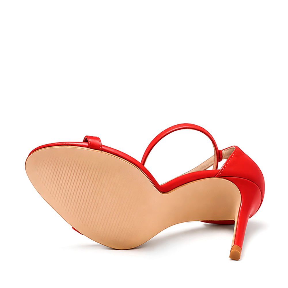 Sandália Royalz Lisa Paola Salto Alto Fino Tira Vermelha Vermelho 3