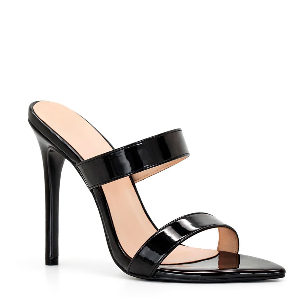 Tamanco Royalz Verniz Stella Salto Alto Fino Preto Preto 2