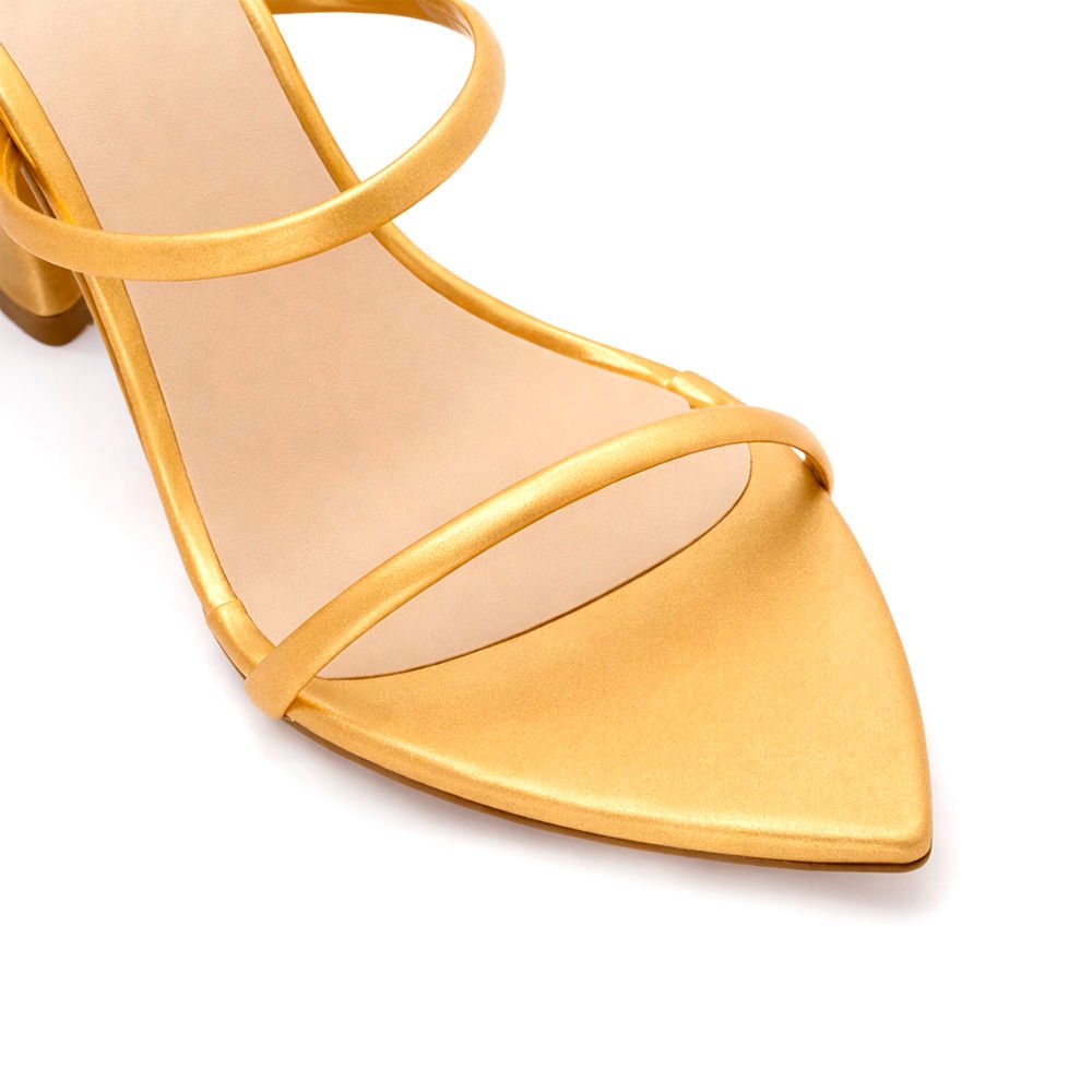 Tamanco Royalz Metalizado Agatha Salto Alto Grosso Dourado Dourado 3