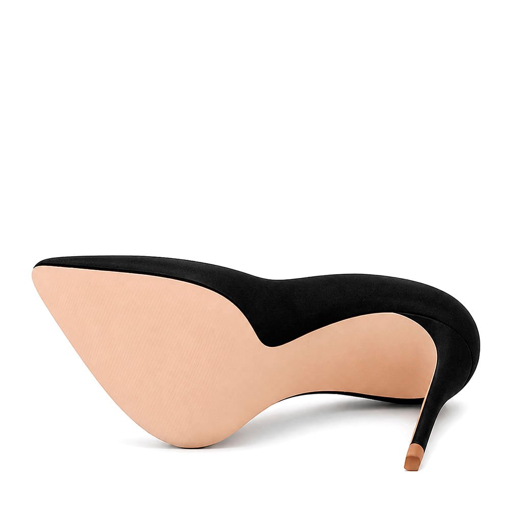 Scarpin Royalz Nobuck Salto Fino Celine Preto Preto 3