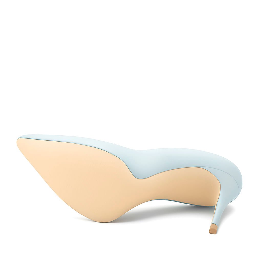 Scarpin Royalz Liso Salto Alto Fino Celine Azul Bebê Azul 3