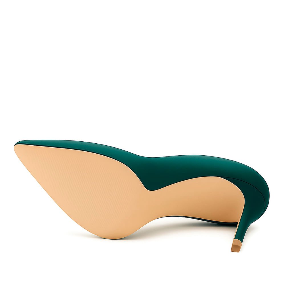 Scarpin Royalz Liso Salto Alto Fino Celine Verde Turquesa Verde 3