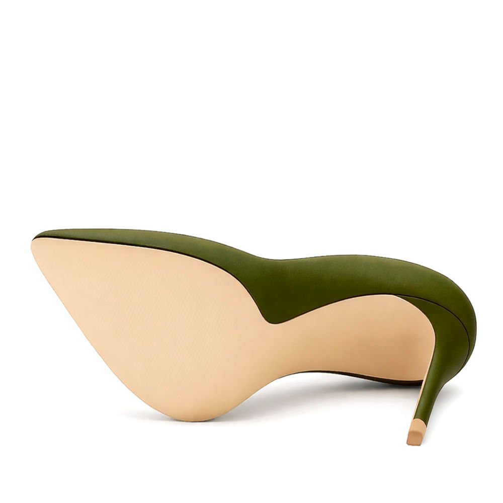 Scarpin Royalz Liso Salto Alto Fino Celine Verde Militar Verde 3