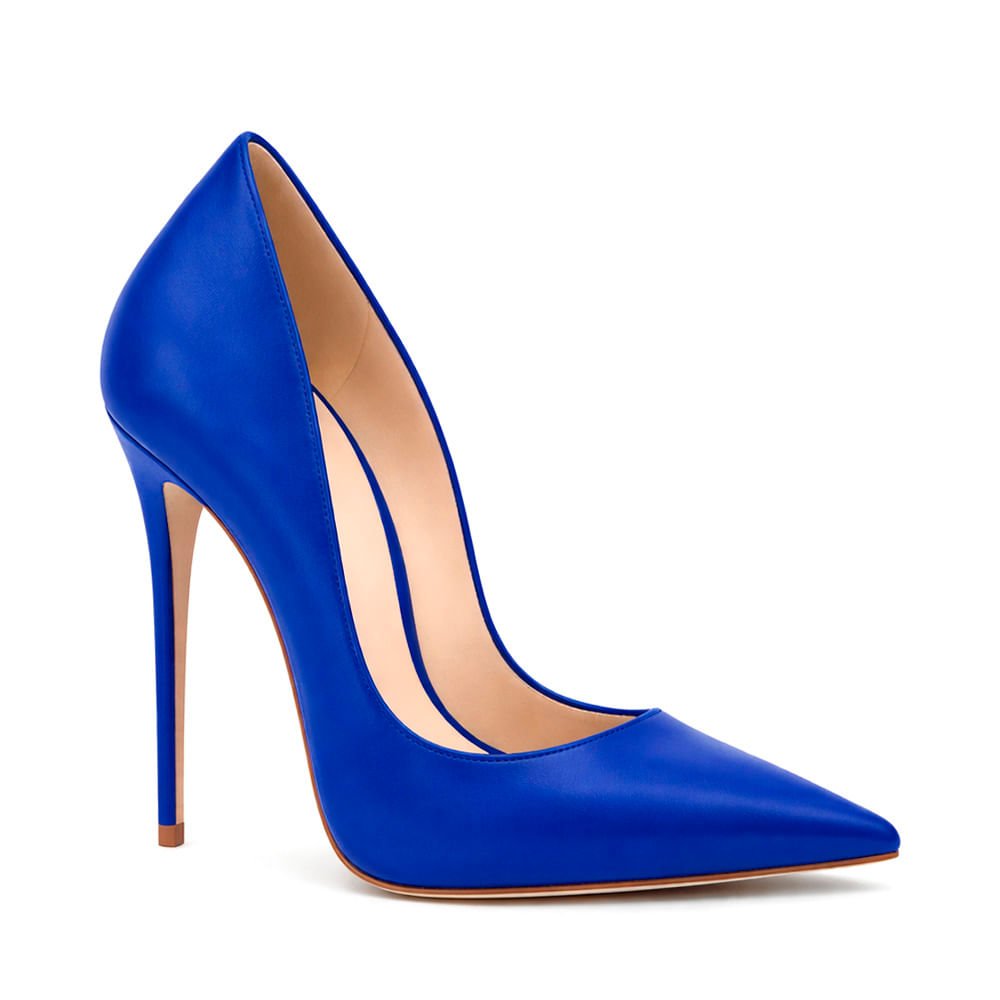 Scarpin Royalz Liso Salto Alto Fino Celine Azul Royal Azul 2