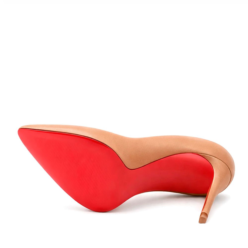 Scarpin Royalz Liso Sola Vermelha Salto Alto Fino Celine Nude Escuro Nude 3