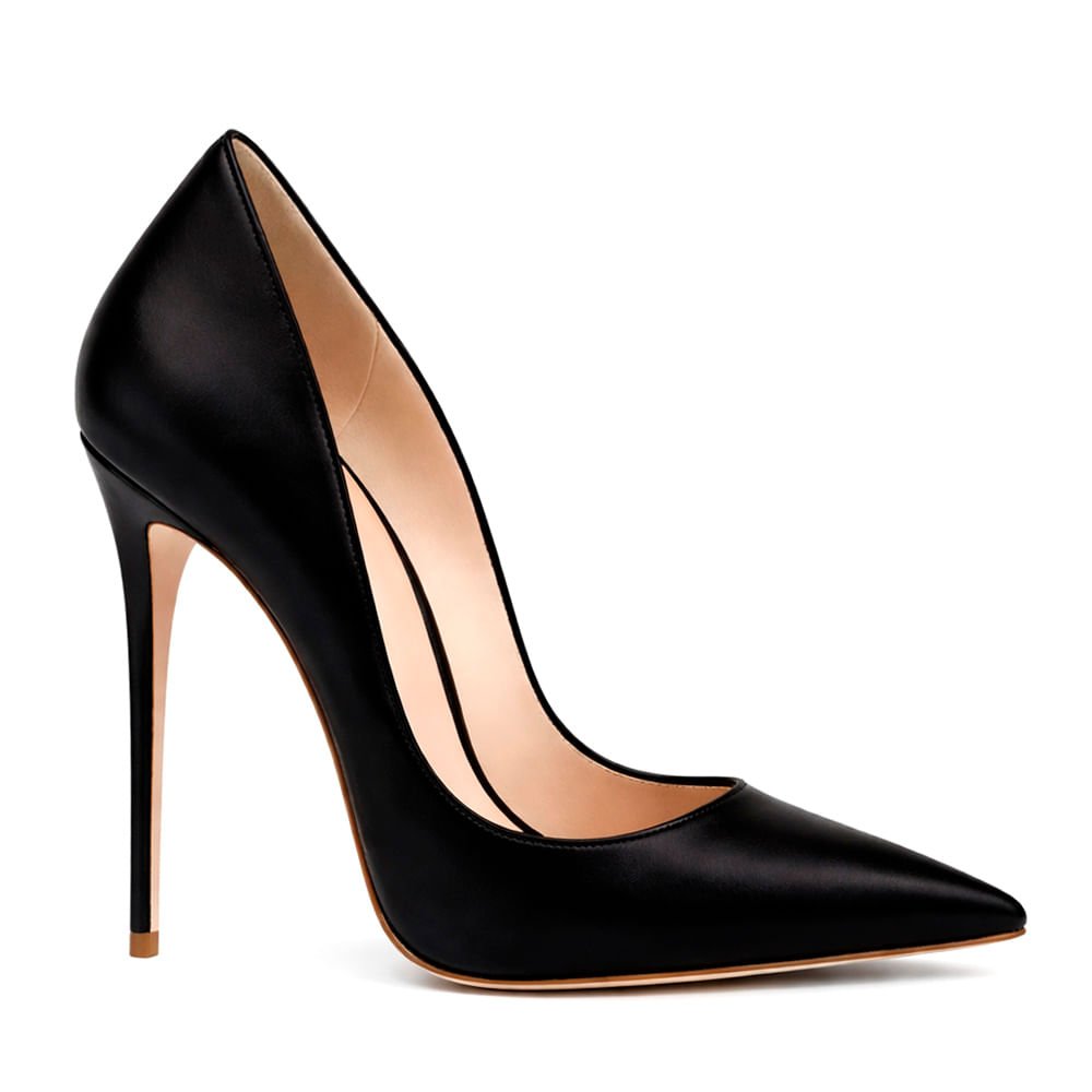 Scarpin Royalz Liso Salto Alto Fino Celine Preto Preto 2