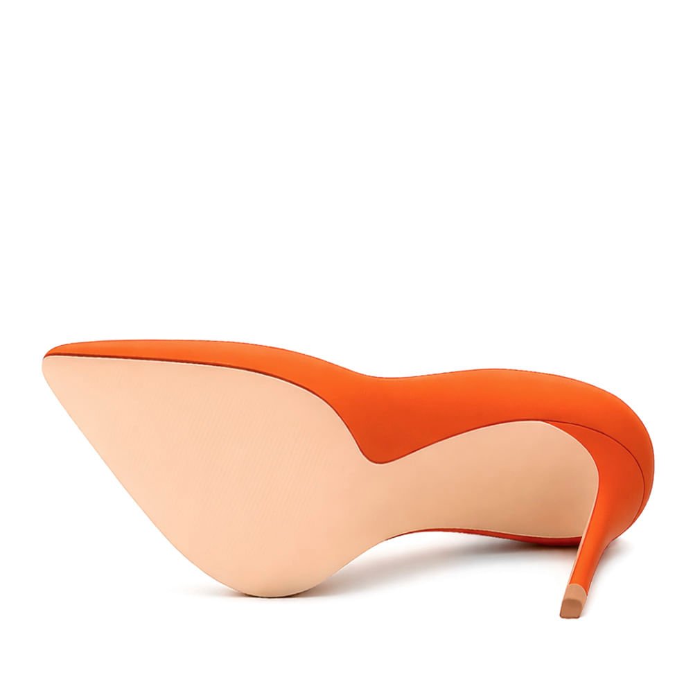 Scarpin Royalz Liso Salto Alto Fino Celine Laranja Laranja 3