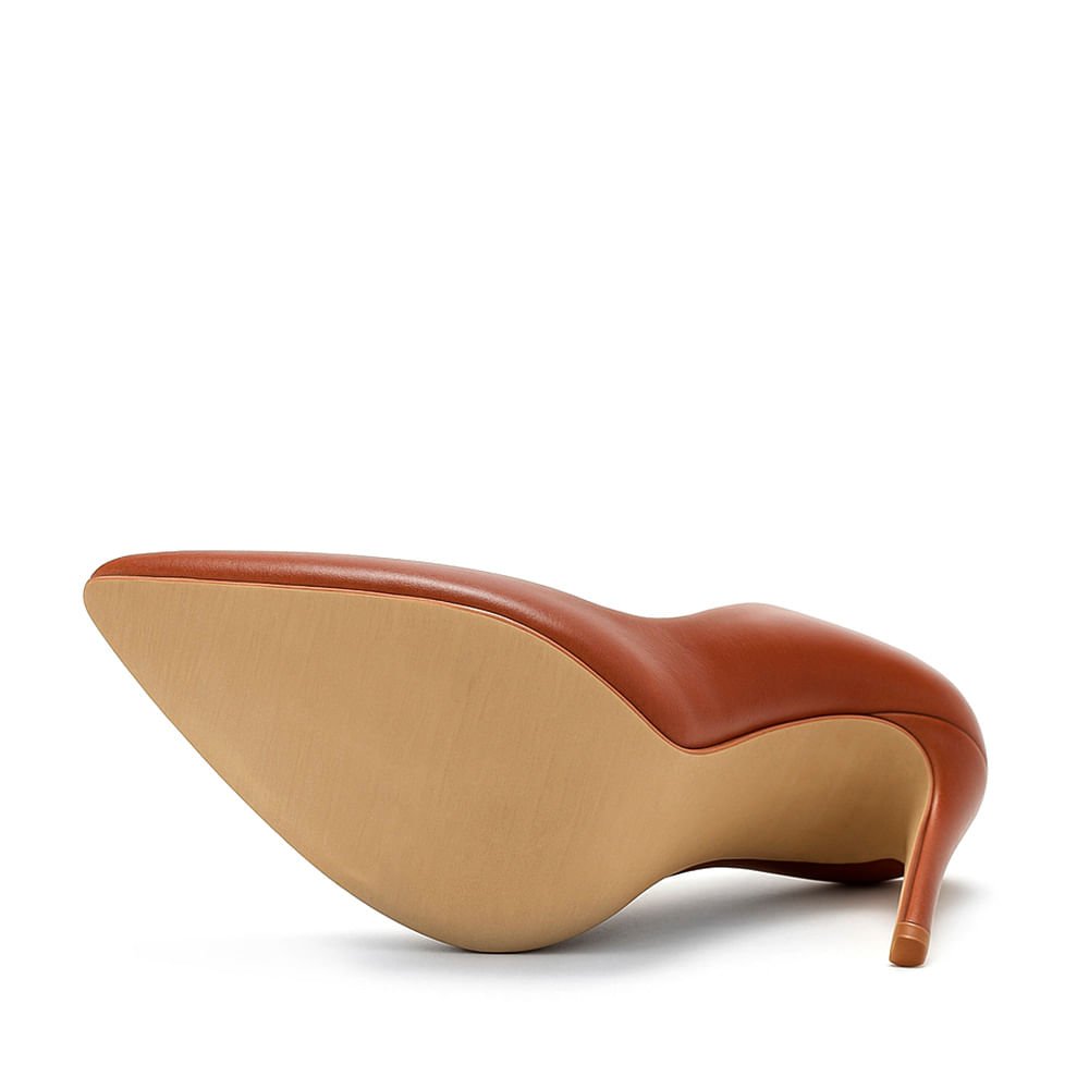 Scarpin Royalz Liso Salto Alto Fino Celine Curvas Marrom Whisky Marrom 3