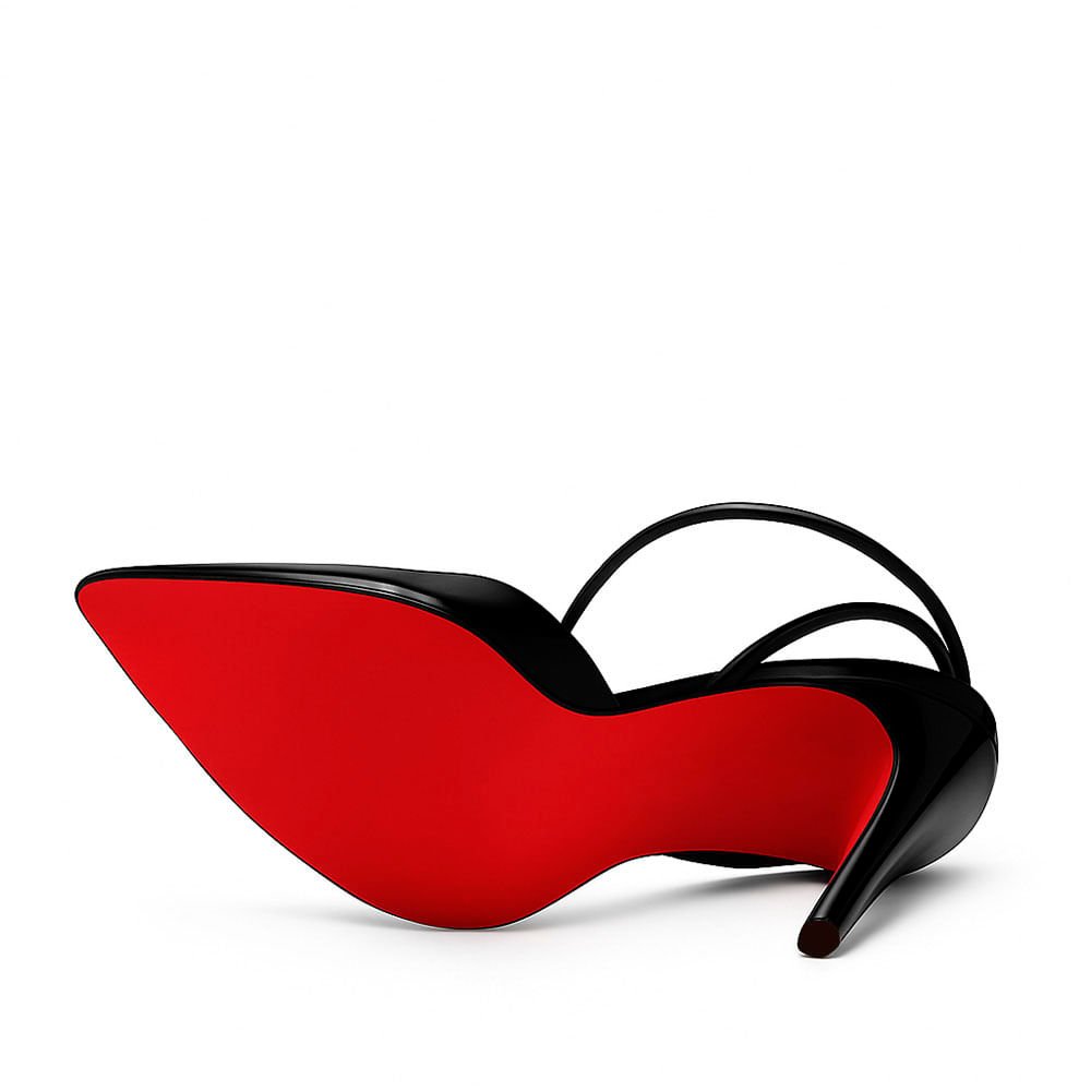 Scarpin Royalz Ankle Strap Verniz Sola Vermelha Salto Alto Fino Lina Preto Preto 3