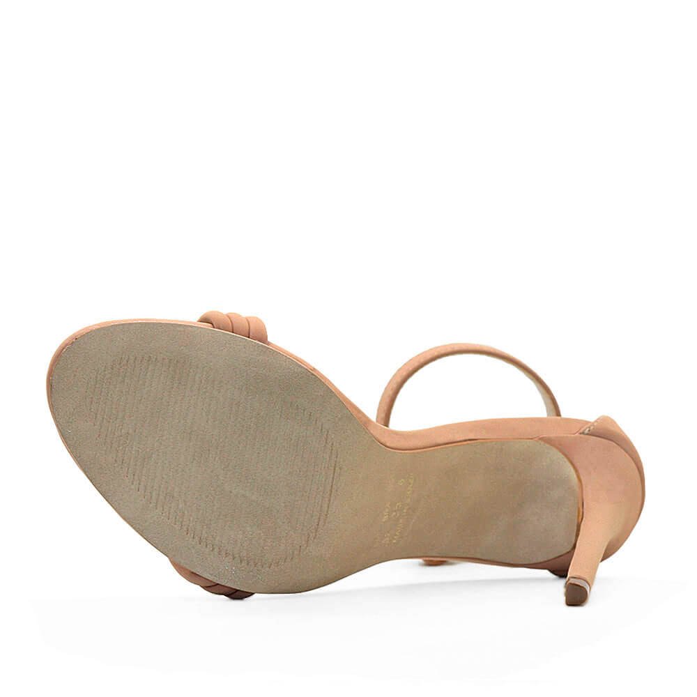 Sandália Royalz Nobuck Victória Salto Alto Fino Tira Nude Escuro Bege 4