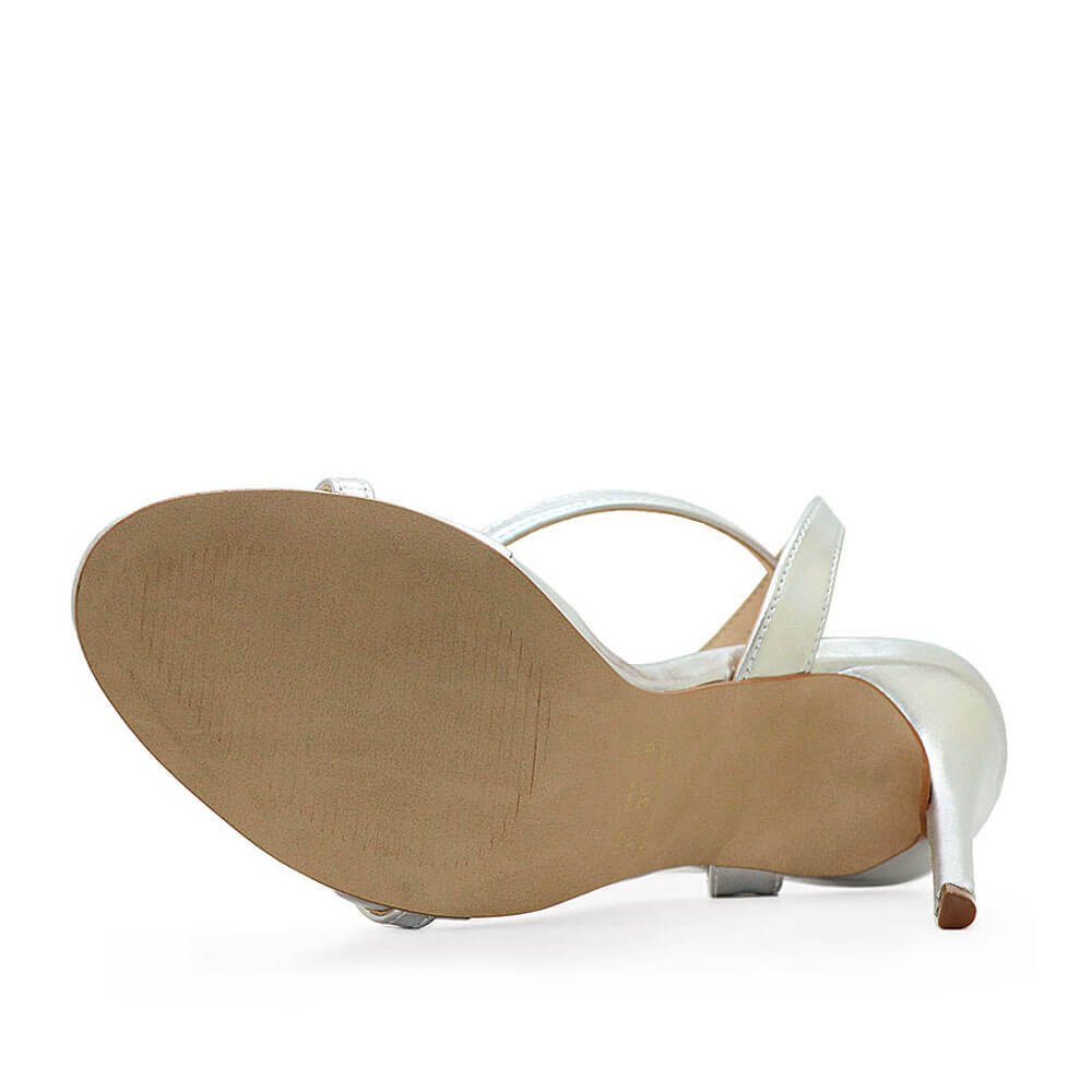 Sandália Royalz Metalizada Liz Salto Alto Fino Prata Prata 4