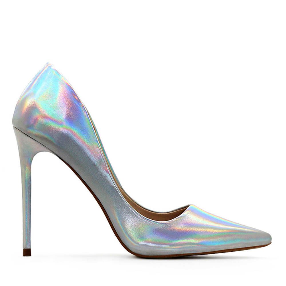 Scarpin Royalz Metalizado Salto Alto Fino Celine Furta Cor