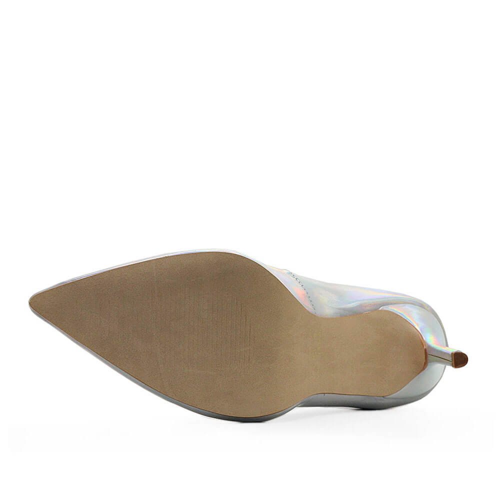 Scarpin Royalz Metalizado Salto Alto Fino Celine Furta Cor Prata 4