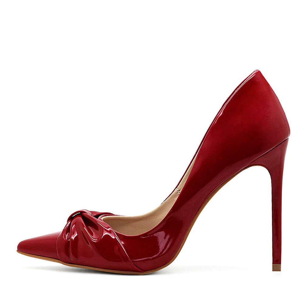 Scarpin Royalz Verniz Salto Alto Fino Celine Laço Bella Vermelho Vermelho 4