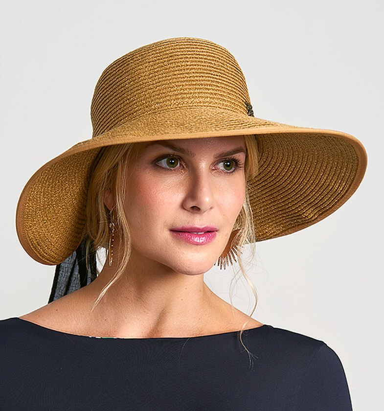 Chapéu de Palha UV Com Proteção Solar Shanghai Areia Bege 3