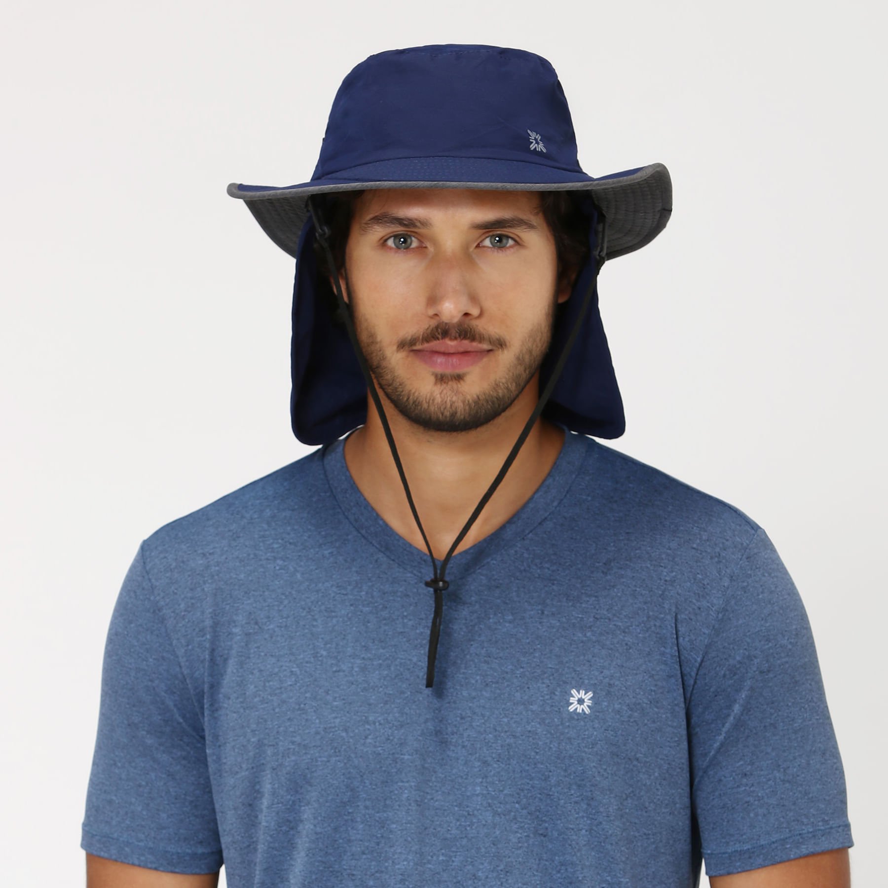 Chapéu UV Com Proteção Solar Kansas Marinho/Cinza Azul 3