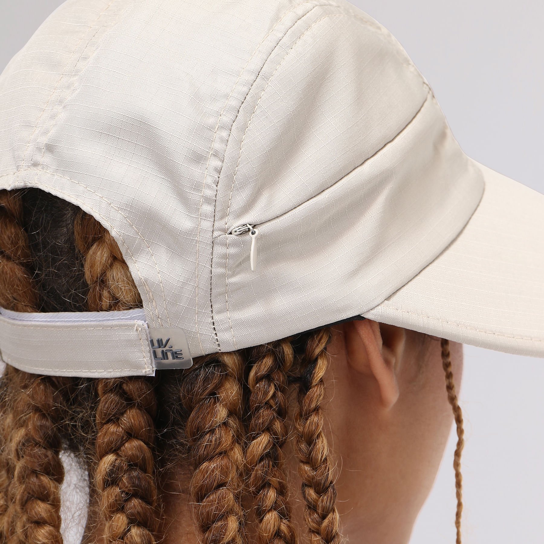 Viseira UV Com Proteção Solar Capri Colors Areia/Preto Preto 3