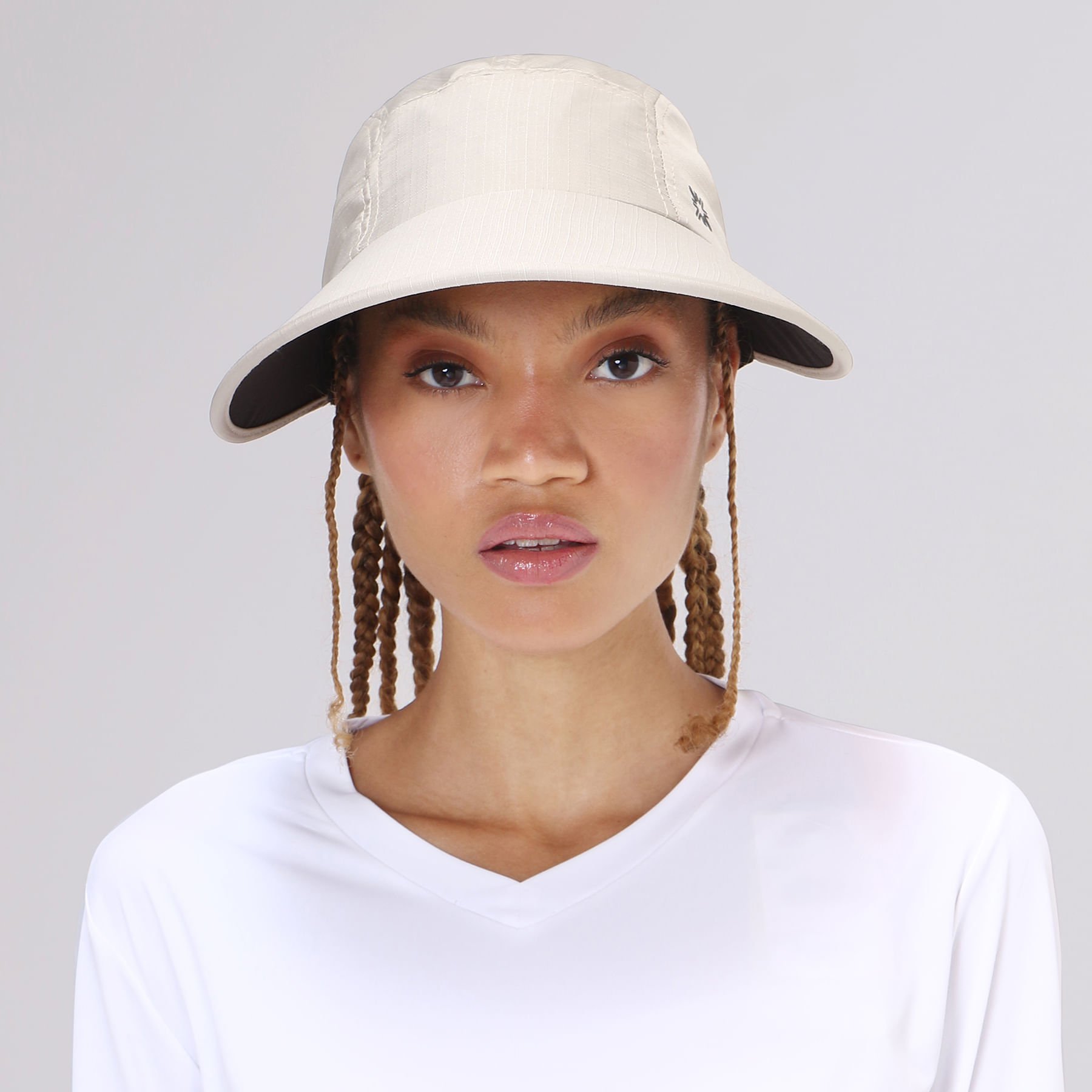 Viseira UV Com Proteção Solar Capri Colors Areia/Preto Preto 4