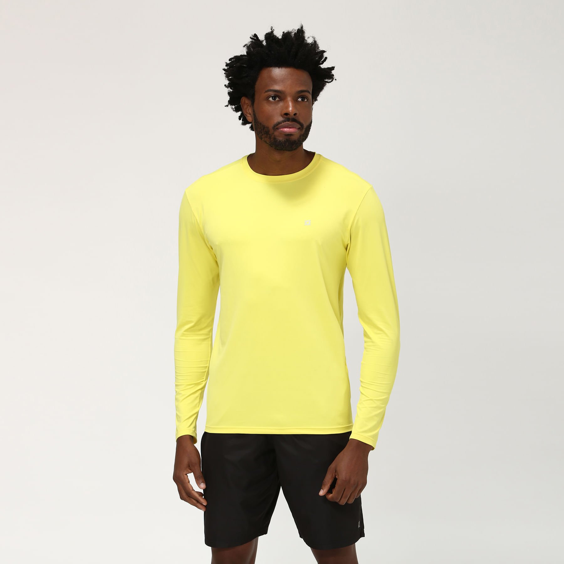 Camiseta UV Masculina Com Proteção Solar Uvpro Amarelo
