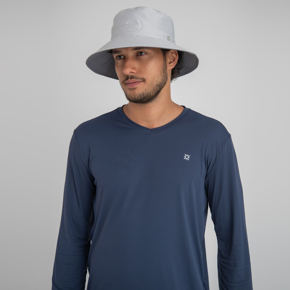 Chapéu UV Com Proteção Solar Austrália Areia/Cinza