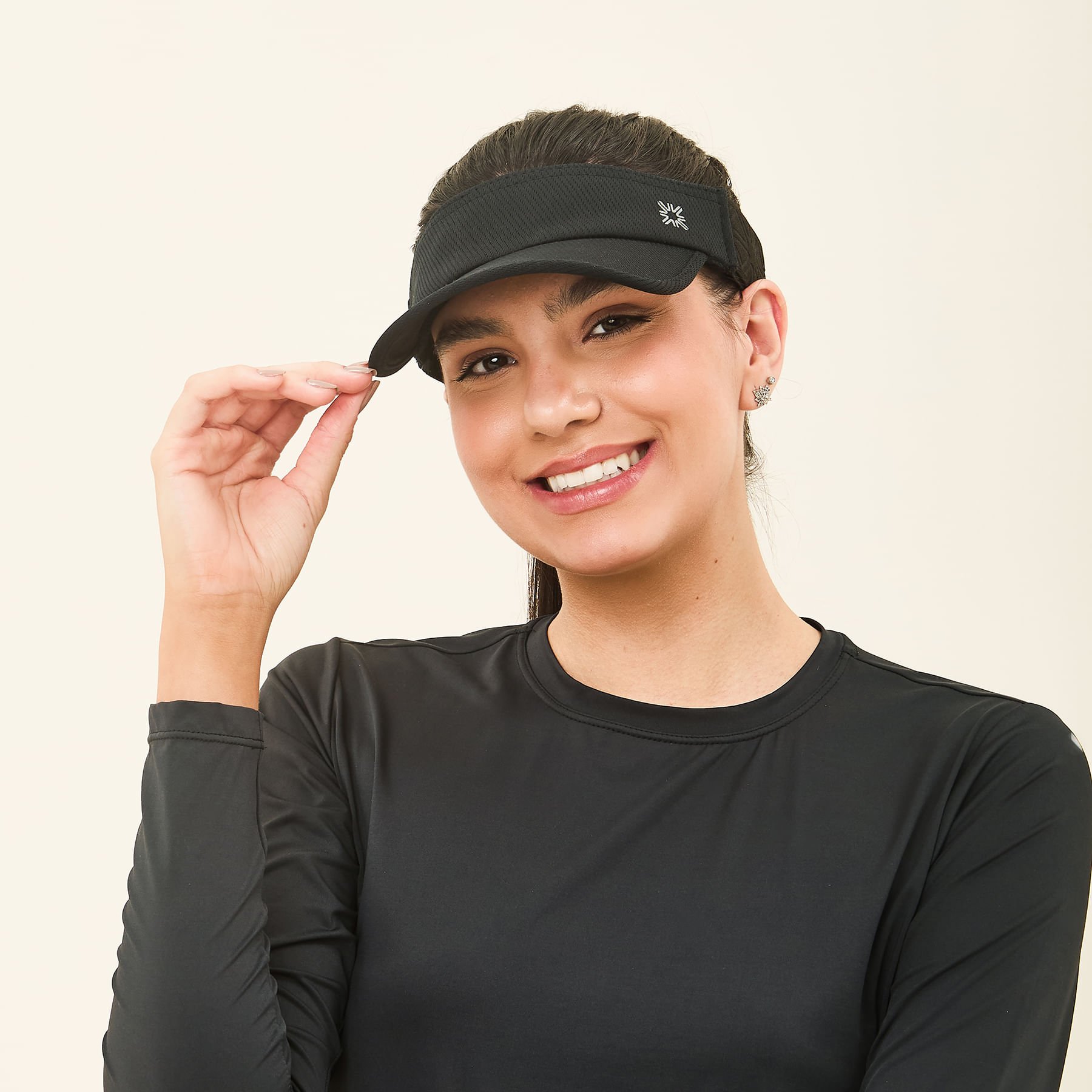 Viseira UV Elastic Com Proteção Solar Preto