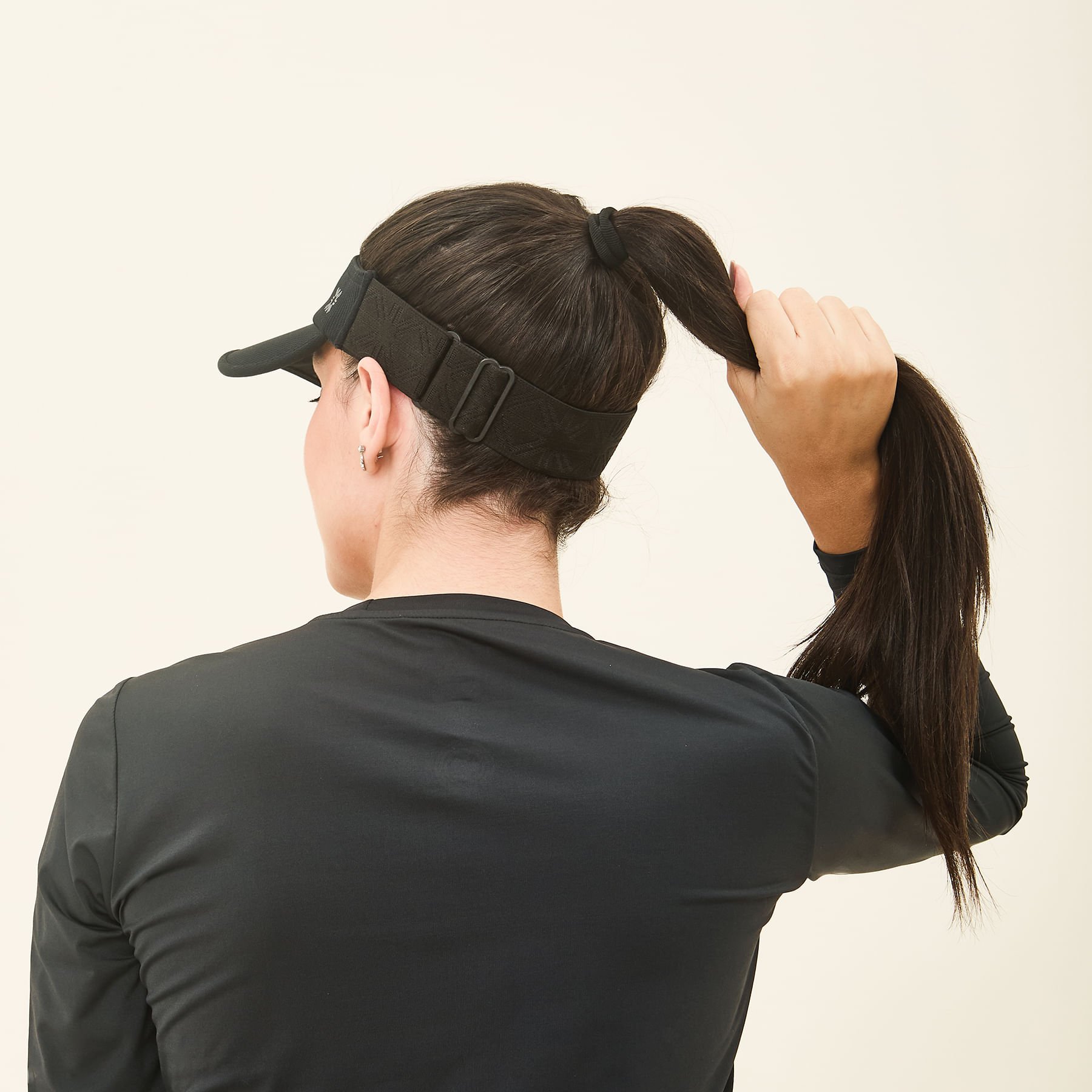 Viseira UV Elastic Com Proteção Solar Preto Preto 4