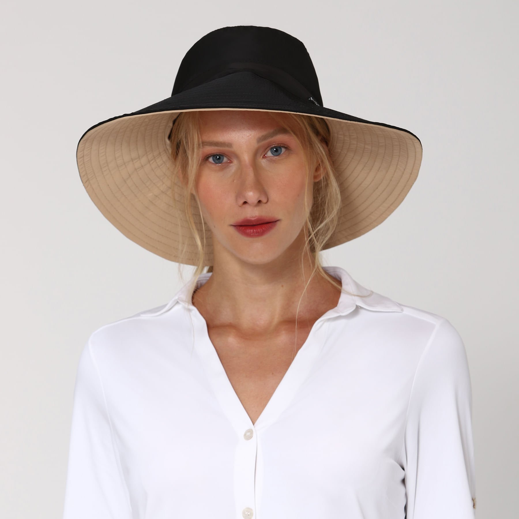 Chapéu UV Com Proteção Solar San Diego Preto/Areia Preto 2