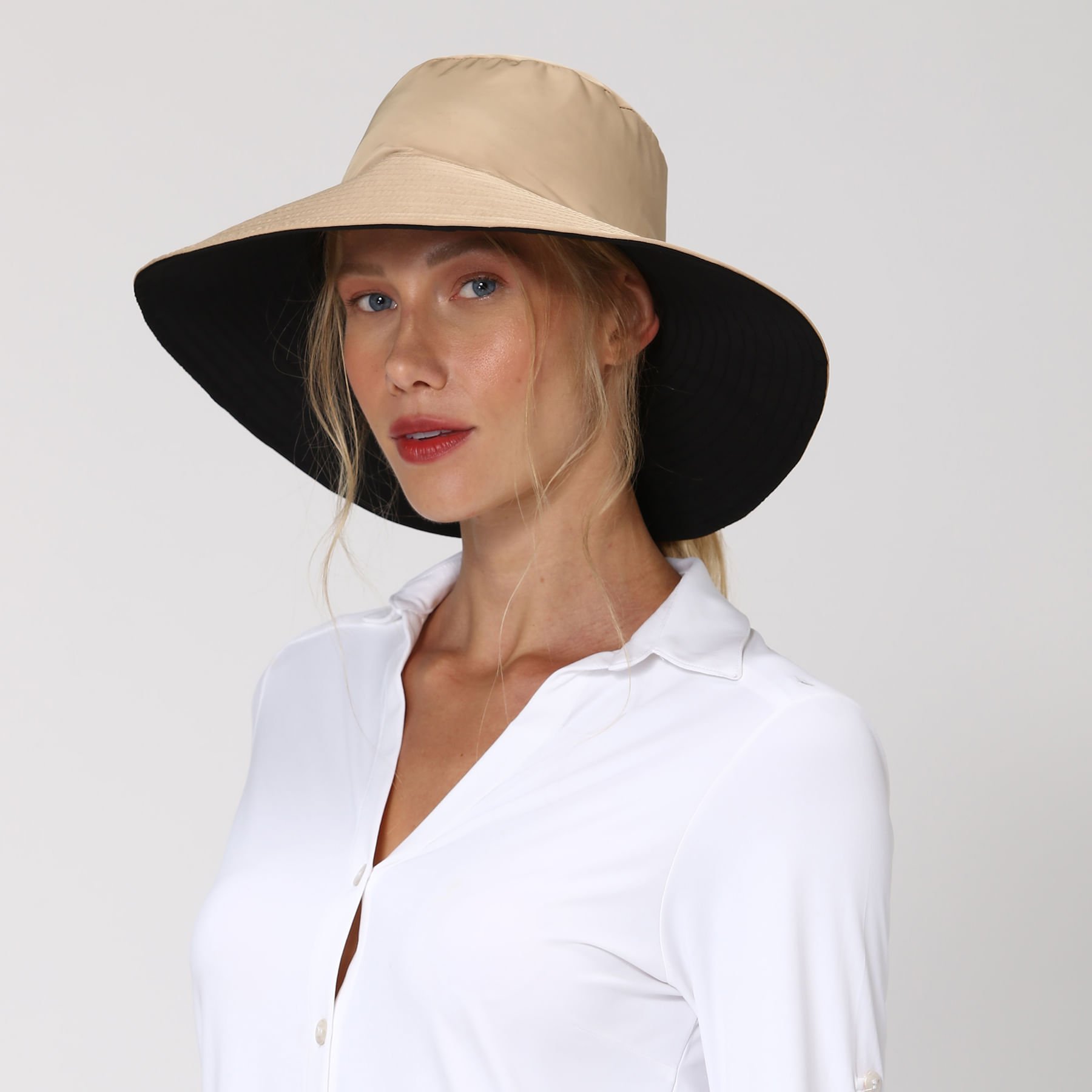 Chapéu UV Com Proteção Solar San Diego Preto/Areia Preto 4