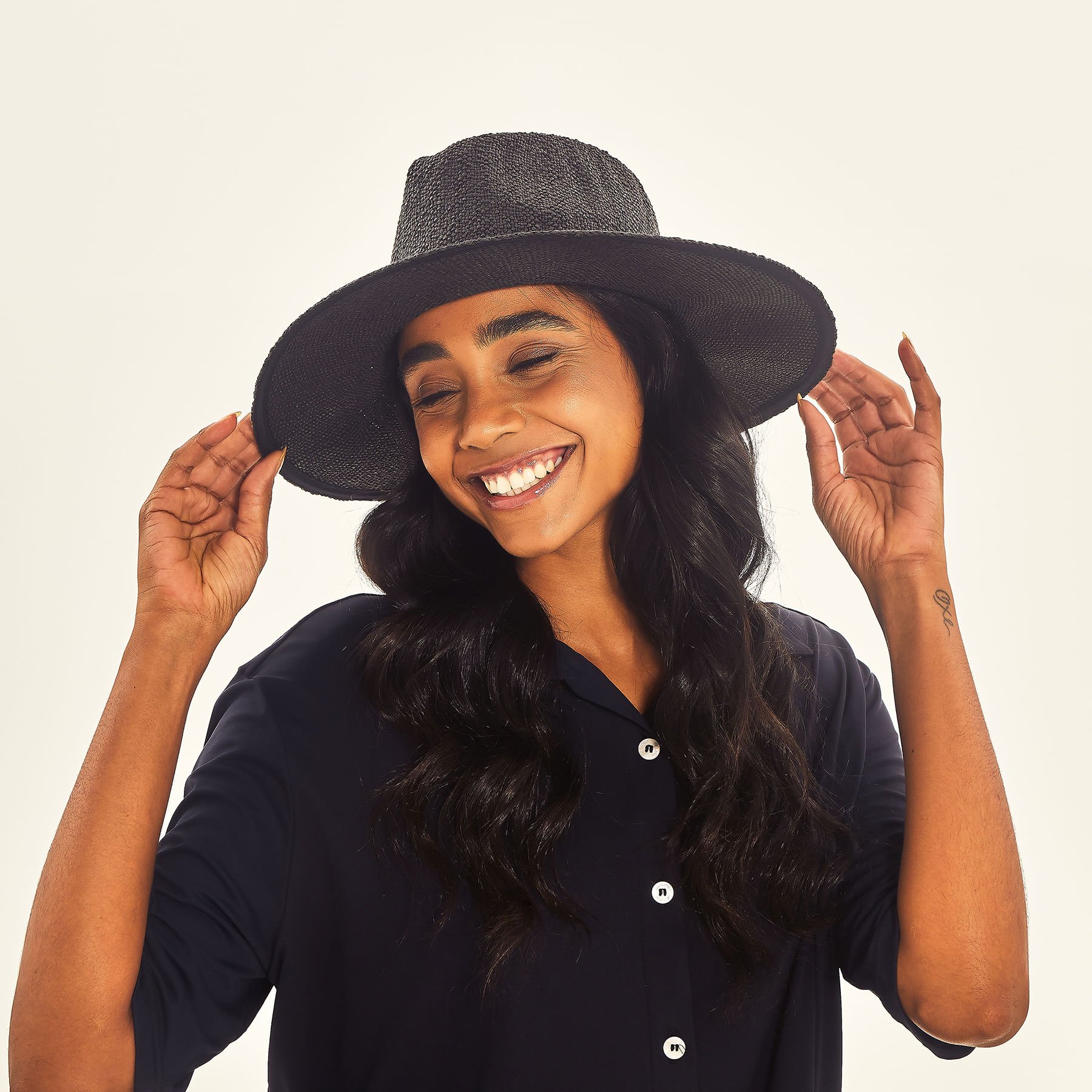 Chapéu UV Com Proteção Solar Saint-Germain Preto Preto 1