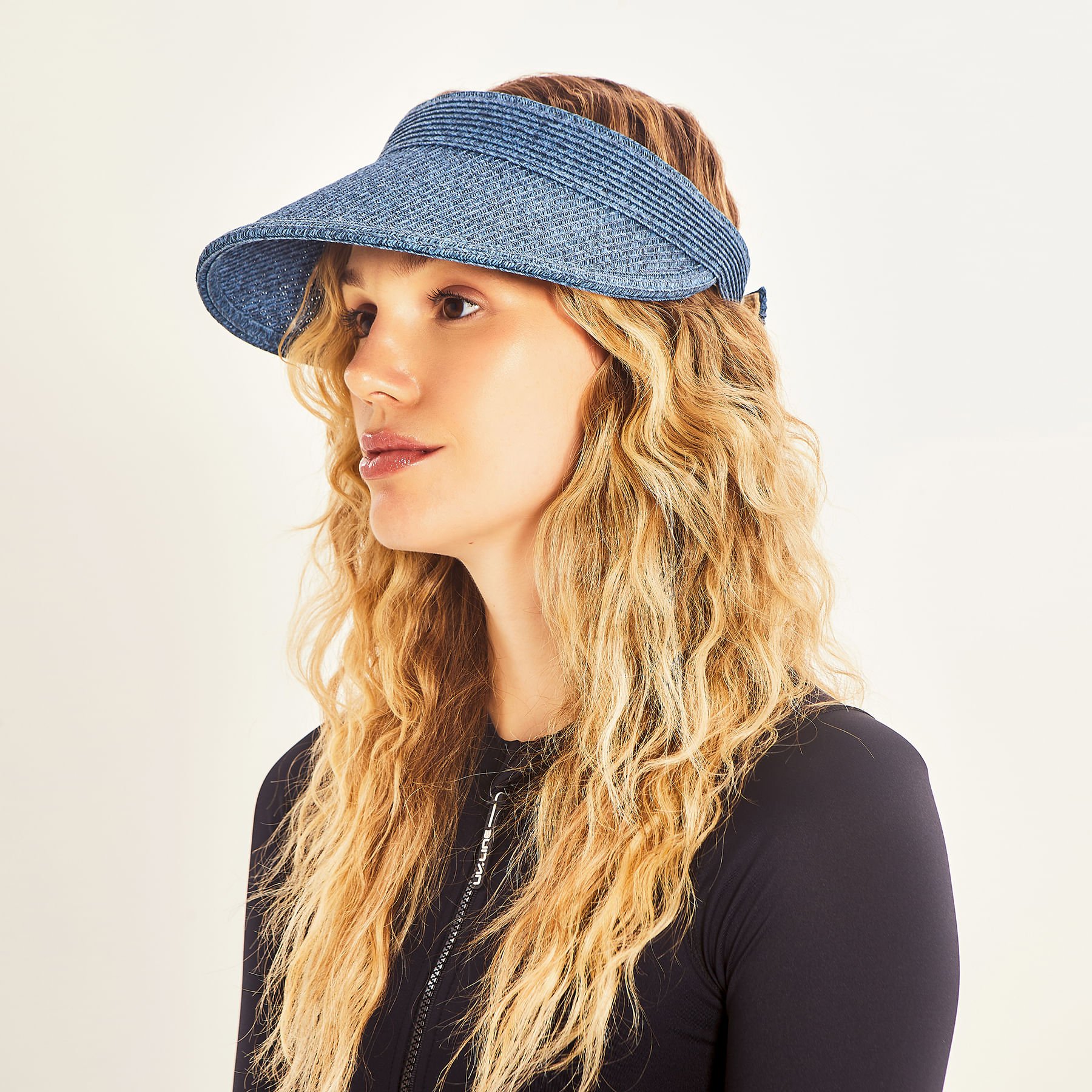 Viseira UV Com Proteção Solar Brunei Denim Azul 3