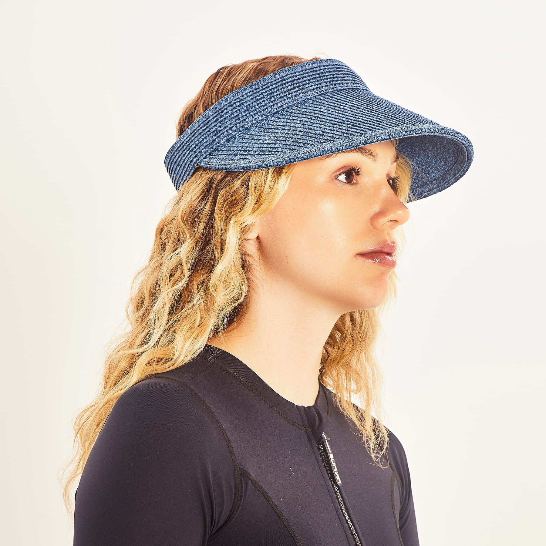 Viseira UV Com Proteção Solar Brunei Denim Azul 4