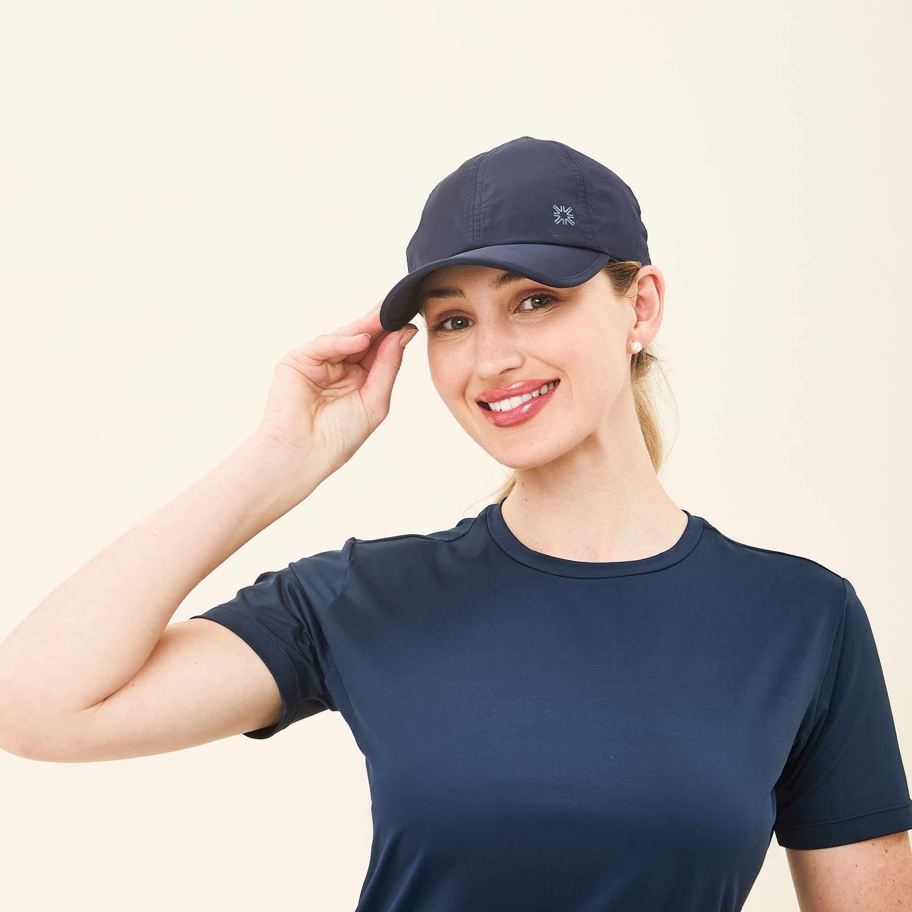 Boné Uv Com Proteção Solar Beach Tennis Marinho