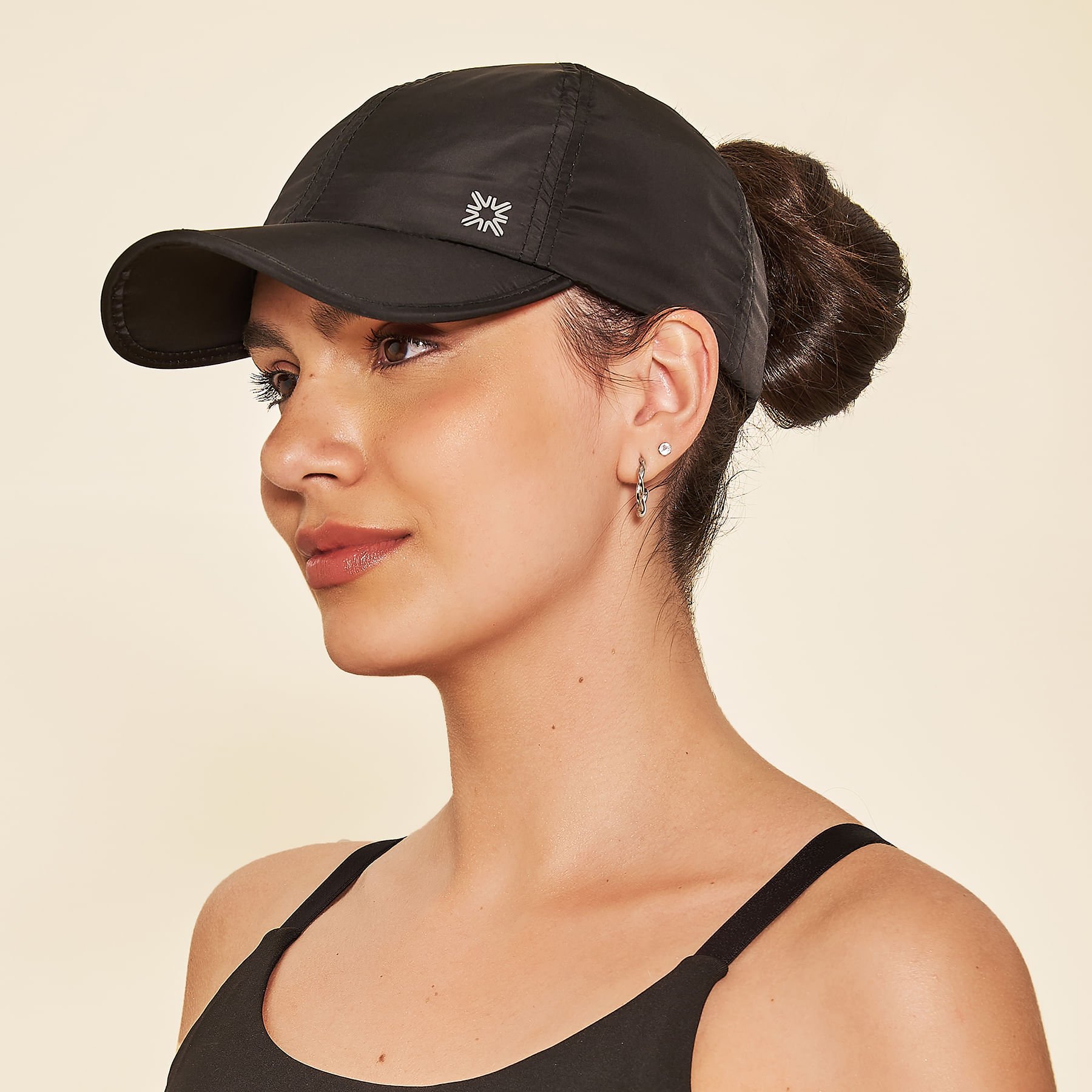 Boné Uv Com Proteção Solar Beach Tennis-PRETO