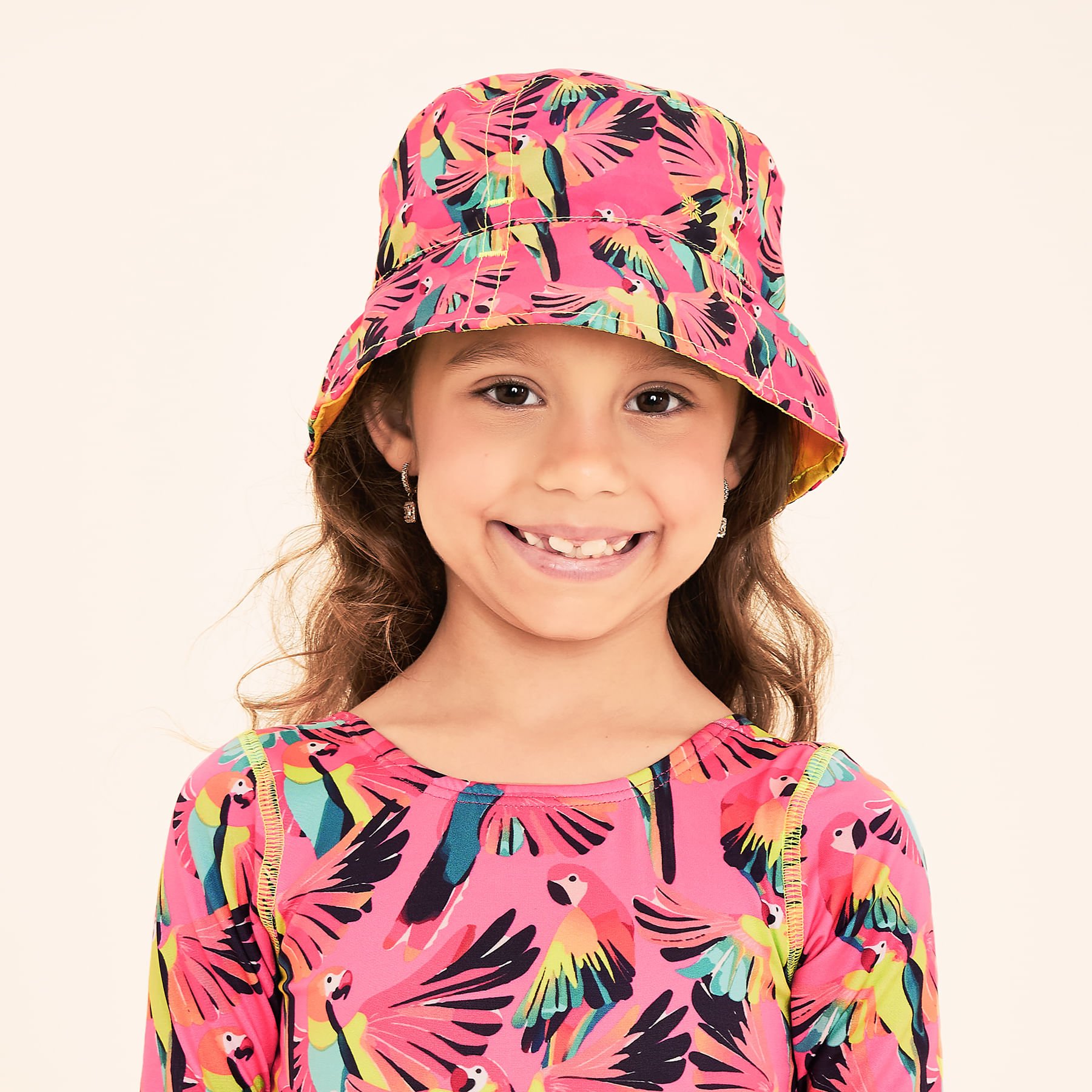 Chapéu UV Bebê com Proteção Solar Napoli Estampa Passaro