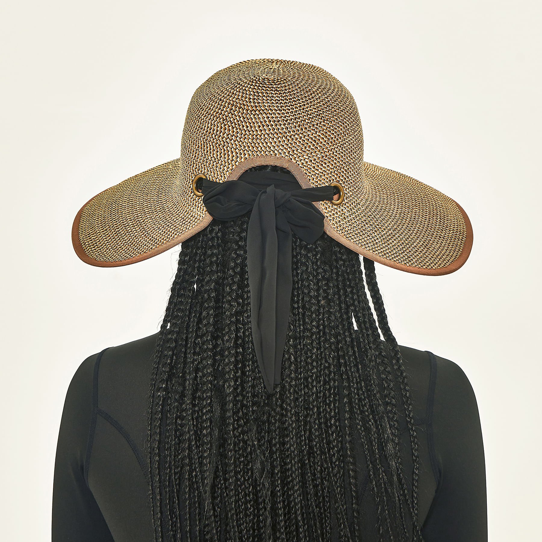 Chapéu de Palha UV Com Proteção Solar Santorini Mescla Bege/Marrom 4