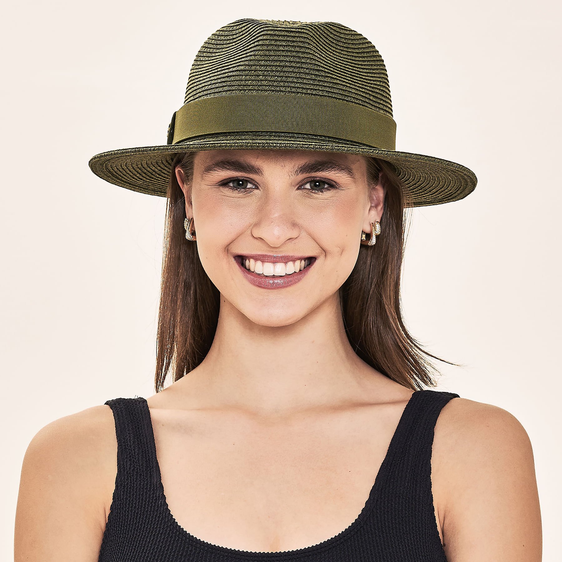 Chapéu de Palha UV Com Proteção Solar Shanghai - VERDE MILITAR