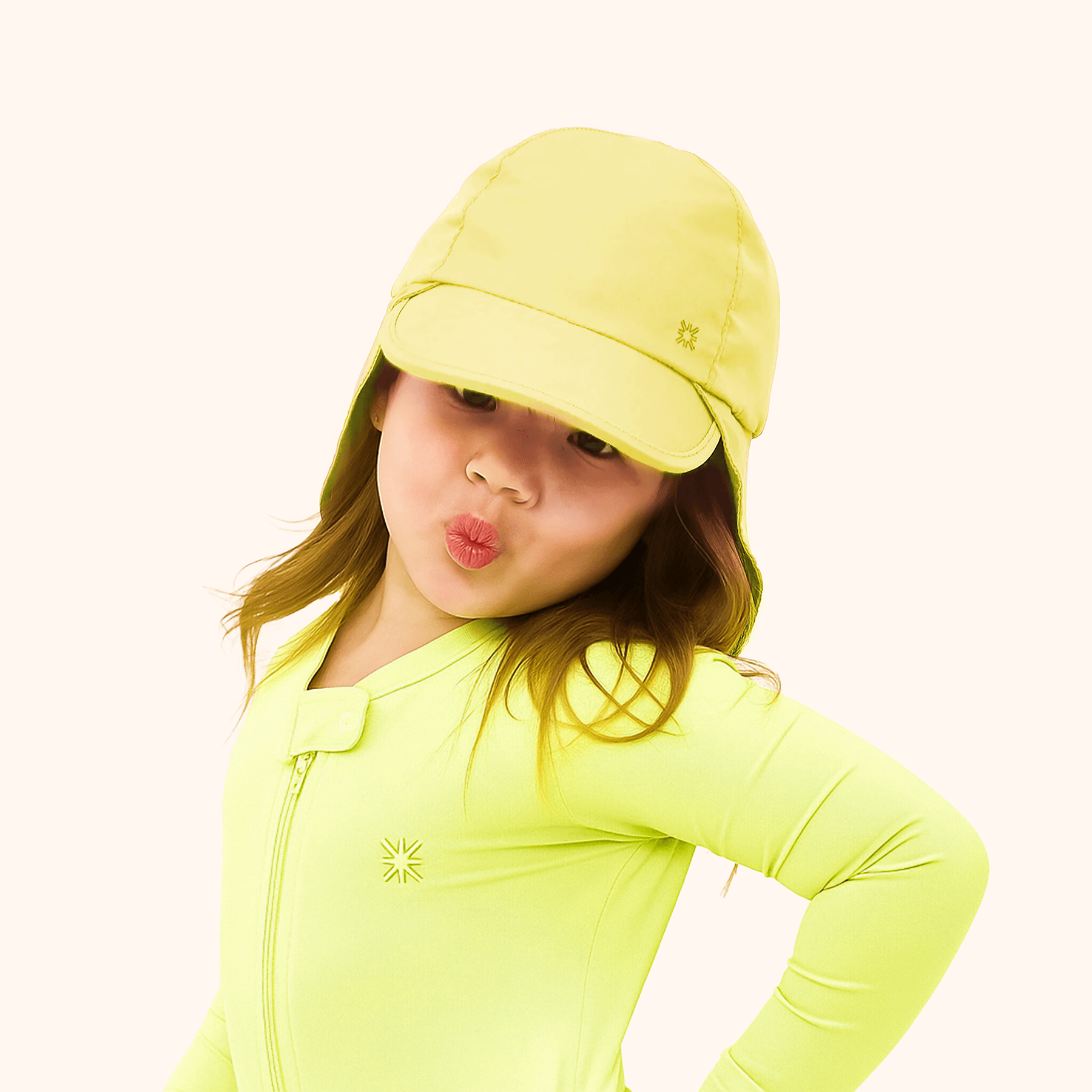 Boné Infantil UV Com Proteção Solar Basic Kids Limão Neon