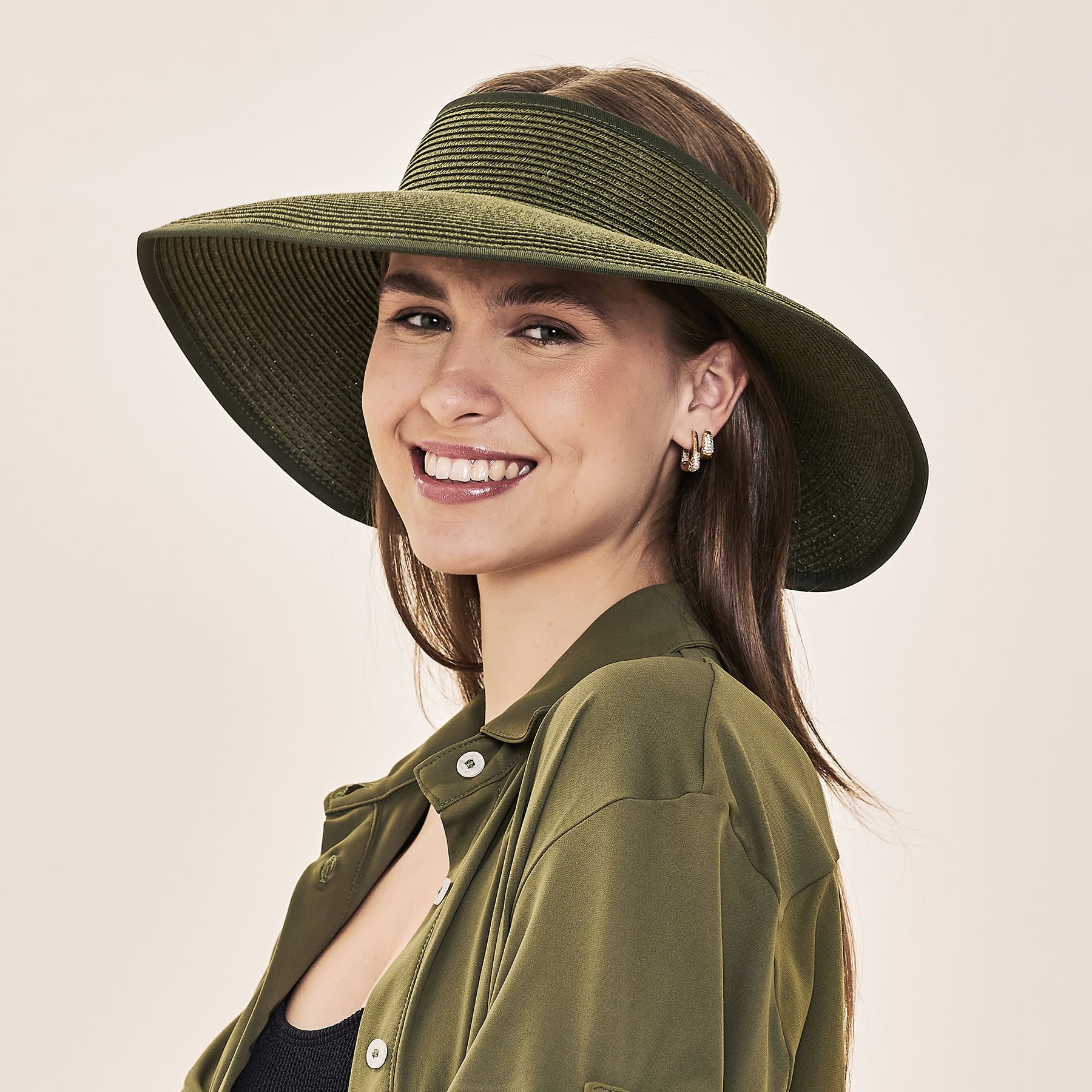 Viseira UV Com Proteção Solar Siena Trigo-VERDE MILITAR Verde 2