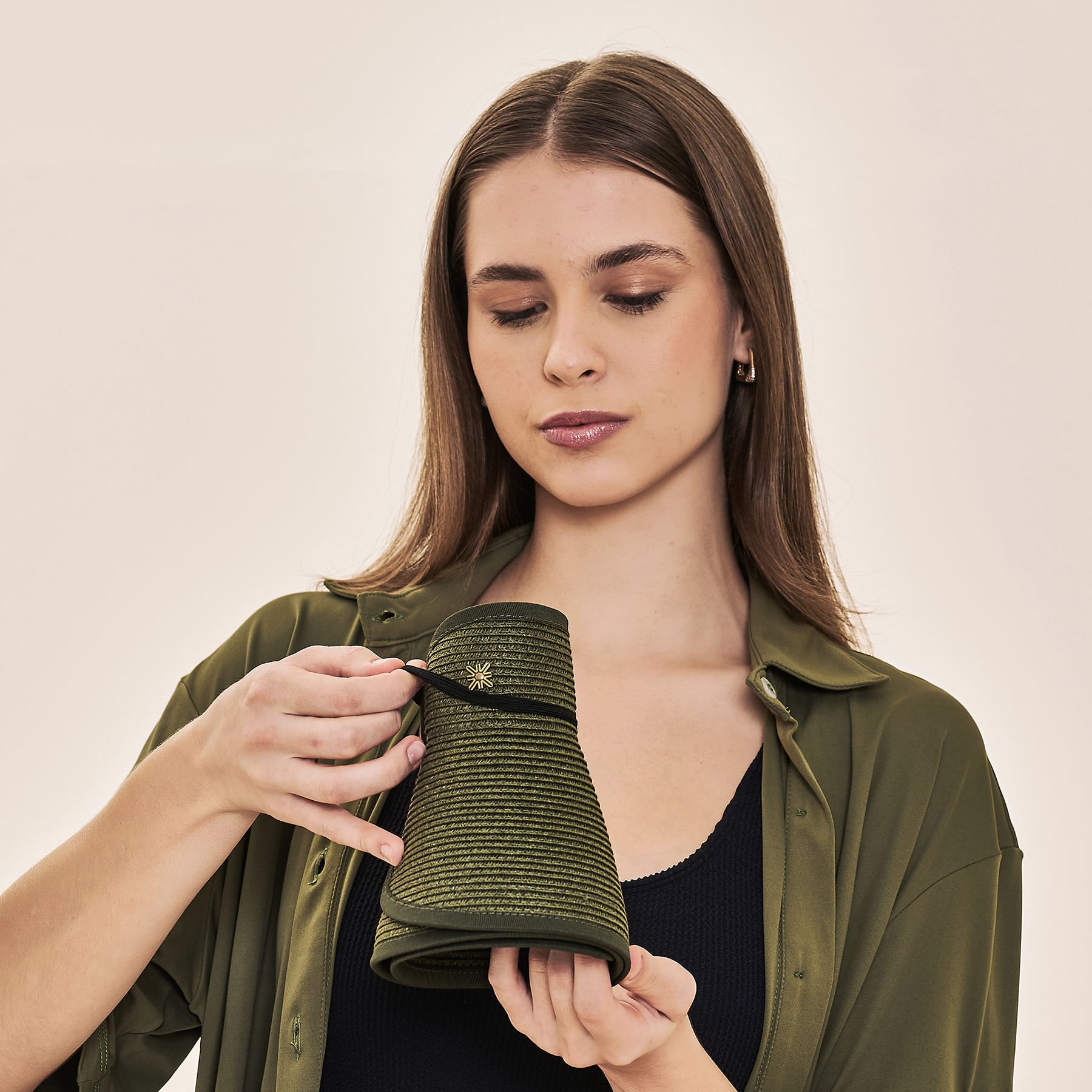 Viseira UV Com Proteção Solar Siena Trigo-VERDE MILITAR Verde 3