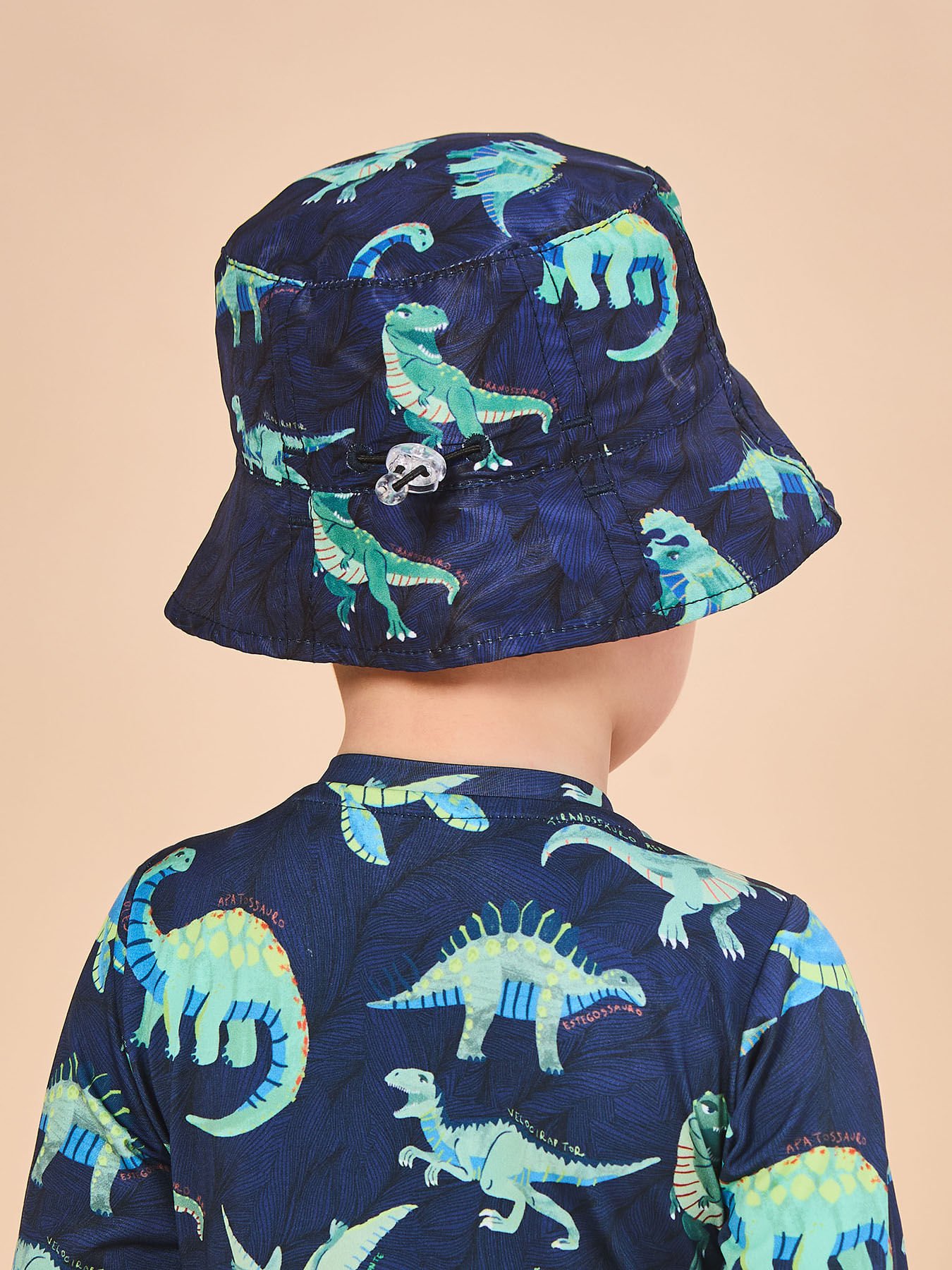 Chapéu UV Bebê com Proteção Solar Napoli - ESTAMPA DINO Azul 3