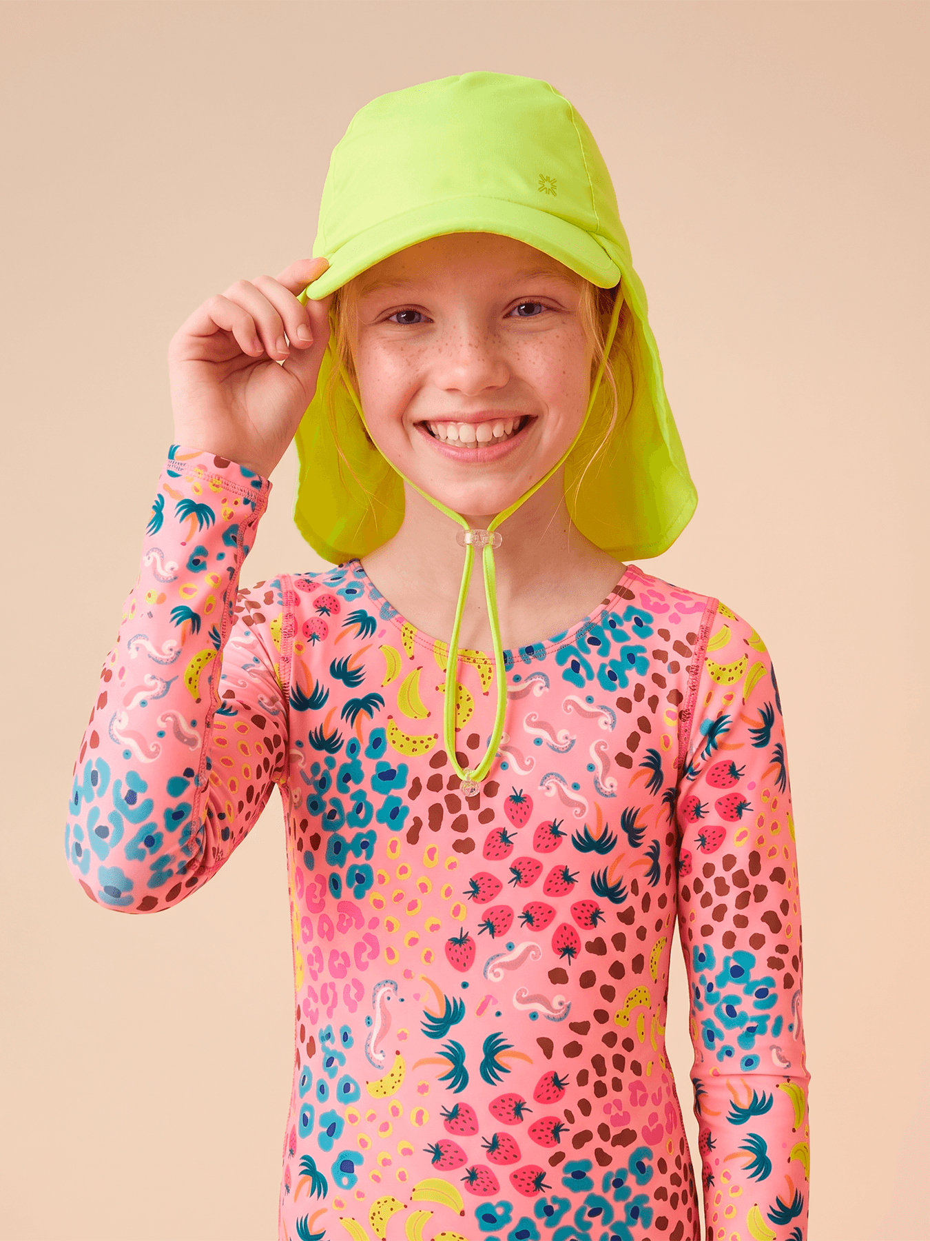 Boné Legionário UV Infantil Com Proteção Solar Basic Kids - AMARELO FLUOR