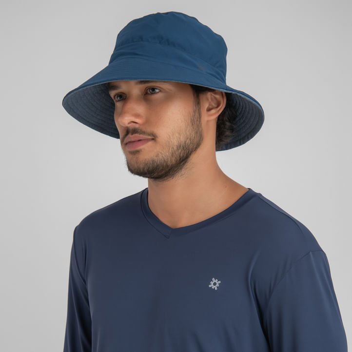 Chapéu UV Com Proteção Solar Austrália Marinho/Chumbo Azul 1