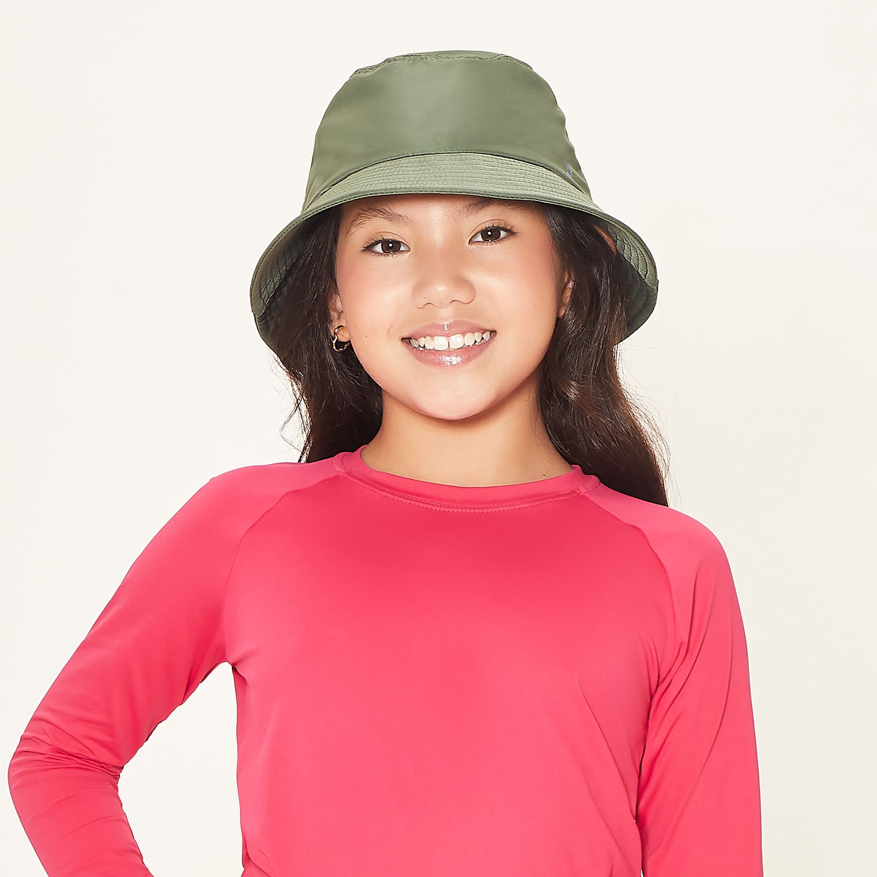 Chapéu UV Infantil Com Proteção Solar Basic Kids Verde Militar