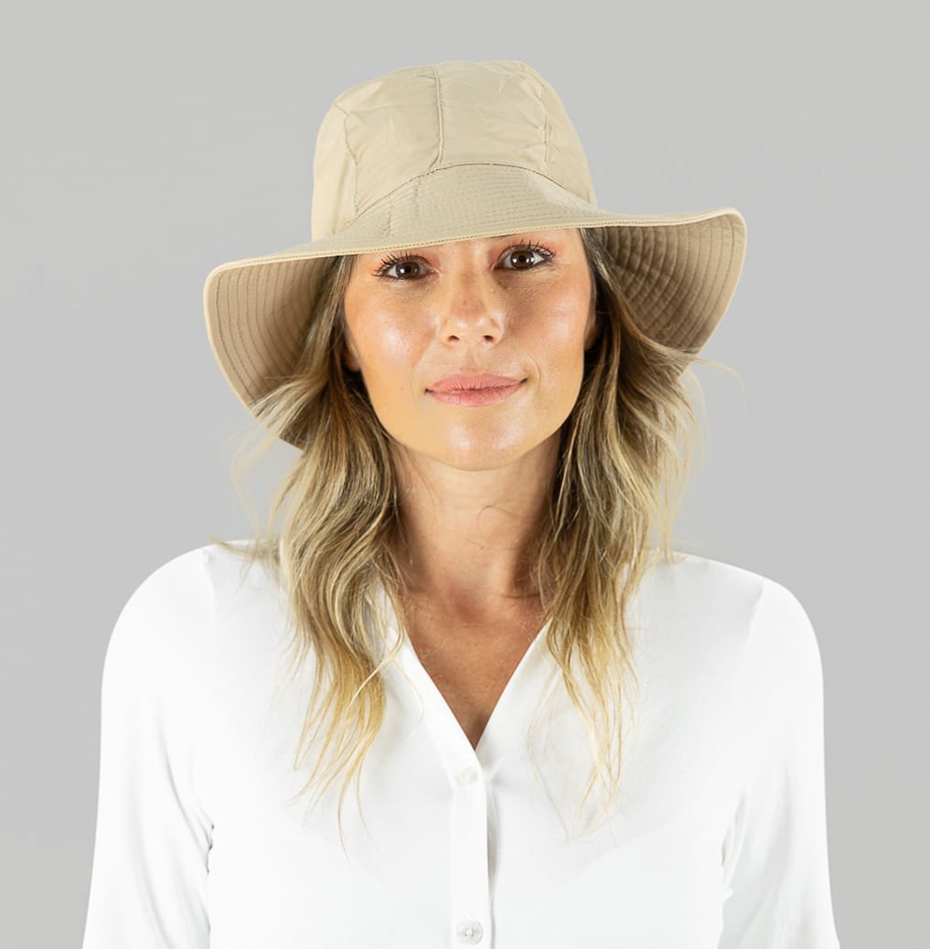 Chapéu UV Com Proteção Solar San Remo Areia/Off White Bege 1