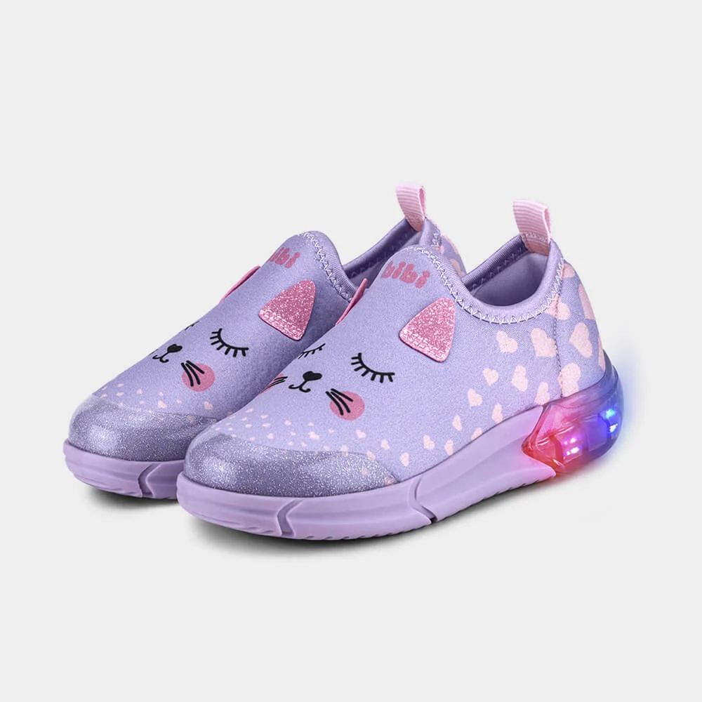 Tênis Infantil de Luz Bibi Space Lilás de Gatinho Roxo 3