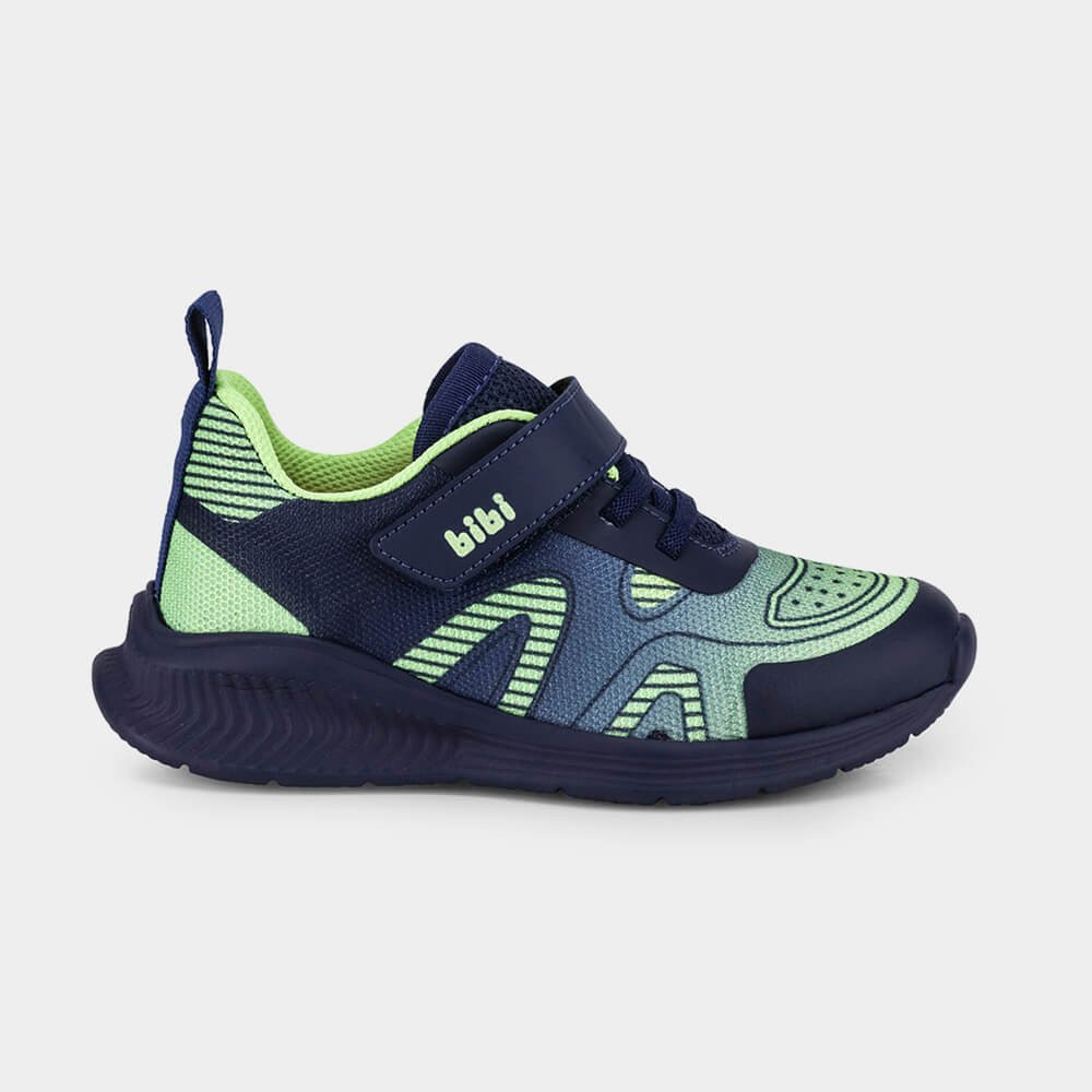 Tênis Infantil Bibi Fly Baby II Azul marinho com Verde